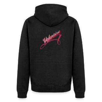 romantic Valentine's Day typography in shades of red - Unisex Premium Organic Zip Hoodie - black - Back - Nico (187cm)