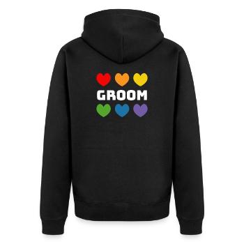 Rainbow Hearts Groom blanc - Veste à capuche bio Premium Unisexe - noir - Dos - Nico (187cm)