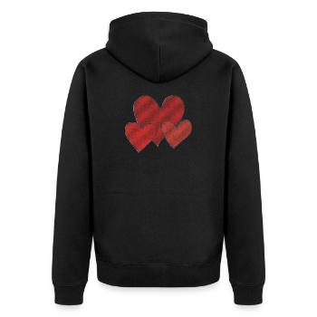 Trois cœurs - Veste à capuche bio Premium Unisexe - noir - Dos - Nico (187cm)