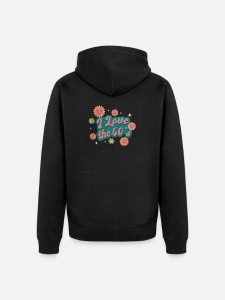 I love the 60s - Unisex Premium Organic Zip Hoodie - black