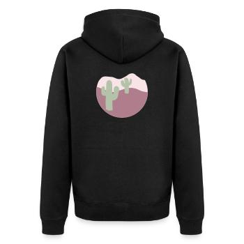 Désert avec des cactus - Veste à capuche bio Premium Unisexe - noir - Dos - Nico (187cm)
