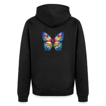 Butterfly flowers daisy daisies - Unisex Premium Organic Zip Hoodie - black - Back - Nico (187cm)