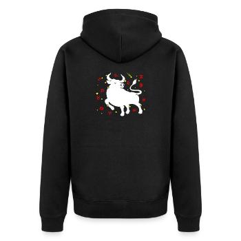 Couleur Taureau - Veste à capuche bio Premium Unisexe - noir - Dos - Nico (187cm)