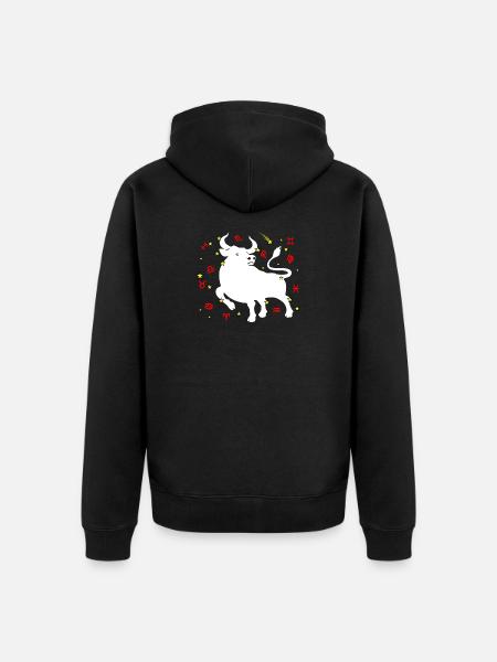 Taurus Farbe - Unisex Premium Bio Zip Hoodie - Schwarz