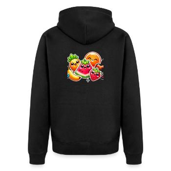 Colorful Fruit Party Style - Unisex Premium Organic Zip Hoodie - black - Back - Nico (187cm)