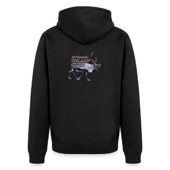 Kuusamo - Unisex Premium Bio Zip Hoodie - Schwarz - Hinten - Nico (187cm)