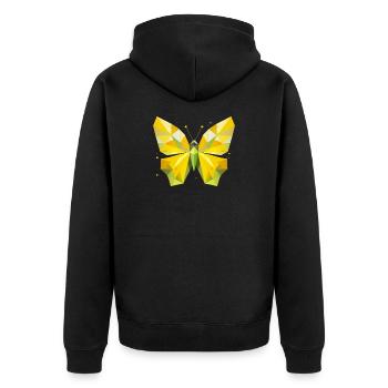bright yellow lemon butterfly in modern style - Unisex Premium Organic Zip Hoodie - black - Back - Nico (187cm)