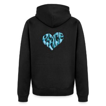 Coeur de la Paix 3d Marbré - Veste à capuche bio Premium Unisexe - noir - Dos - Nico (187cm)