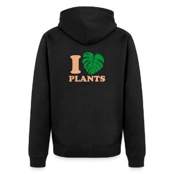 Tropique Naturel Monstera Design - Veste à capuche bio Premium Unisexe - noir - Dos - Nico (187cm)