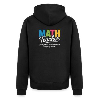 T-shirt d’illustration coloré pour professeur de mathématiques - Veste à capuche bio Premium Unisexe - noir - Dos - Nico (187cm)