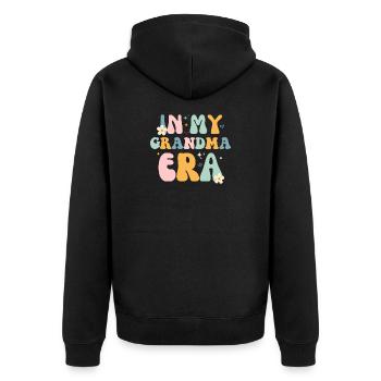 Grandma Tenderness Design - Unisex Premium Organic Zip Hoodie - black - Back - Nico (187cm)