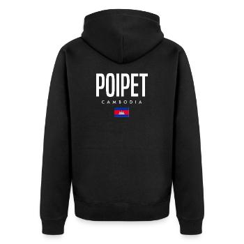 Poipet Cambodge Khmer - Veste à capuche bio Premium Unisexe - noir - Dos - Nico (187cm)