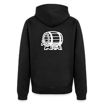 Bierfass Symbol Brauerei - Unisex Premium Bio Zip Hoodie - Schwarz - Hinten - Nico (187cm)