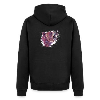Tête d’ours Neon Splash - Veste à capuche bio Premium Unisexe - noir - Dos - Nico (187cm)