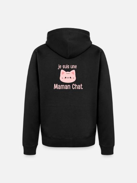 Ich bin eine Katzenmama - Unisex Premium Bio Zip Hoodie - Schwarz