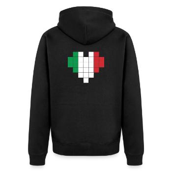 Pixel Heart Drapeau de l’Italie - Veste à capuche bio Premium Unisexe - noir - Dos - Nico (187cm)