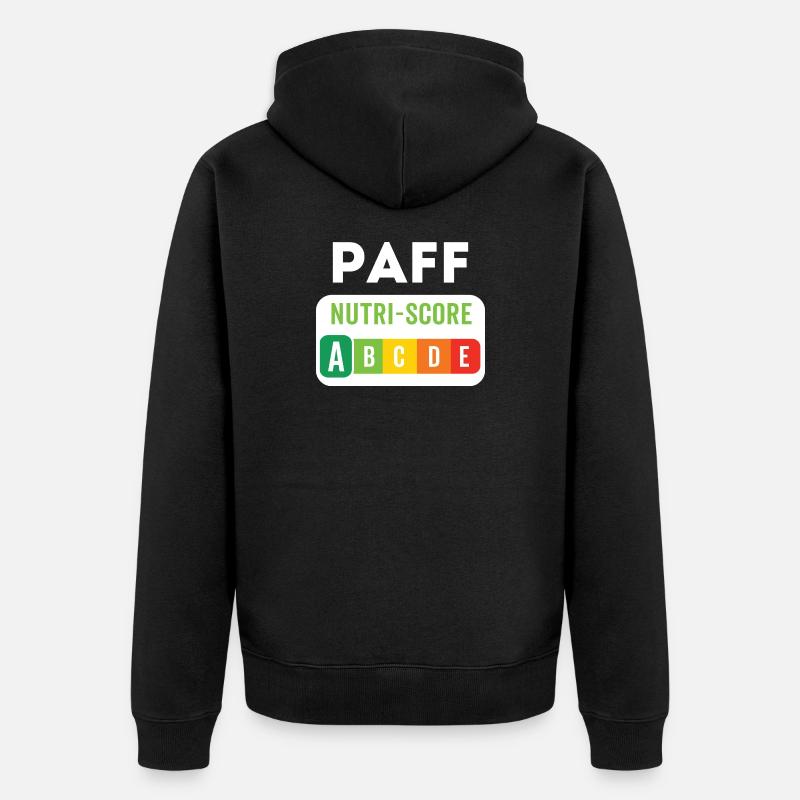 PAFF Nutriscore A – Humour décalé - Veste à capuche bio Premium Unisexe - noir