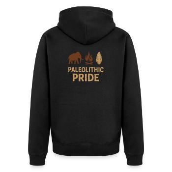 Prehistoric stone tools of Homo - Unisex Premium Organic Zip Hoodie - black - Back - Nico (187cm)