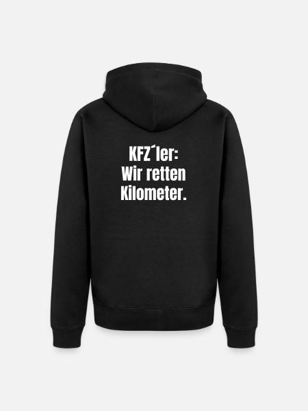 Car drivers: We save kilometers - Unisex Premium Organic Zip Hoodie - black