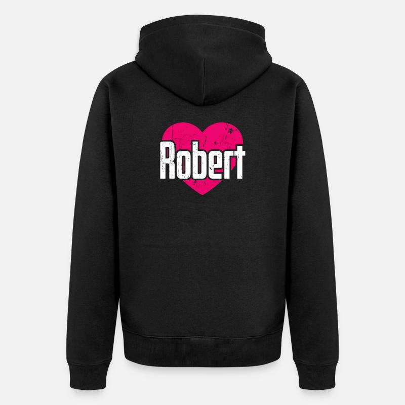J’aime Robert Pink Heart J’aime Robert - Veste à capuche bio Premium Unisexe - noir