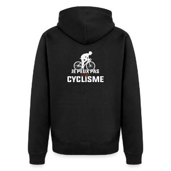 I can't I have cycling - Unisex Premium Organic Zip Hoodie - black - Back - Nico (187cm)