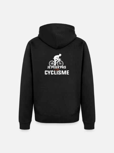 I can't I have cycling - Unisex Premium Organic Zip Hoodie - black