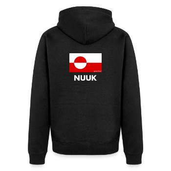 Drapeau du Groenland - Nuuk - Grönland - Danemark - Veste à capuche bio Premium Unisexe - noir - Dos - Nico (187cm)