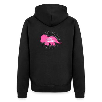 Sistersaurus Drôle de Sœur Dinosaure Tricératops - Veste à capuche bio Premium Unisexe - noir - Dos - Nico (187cm)