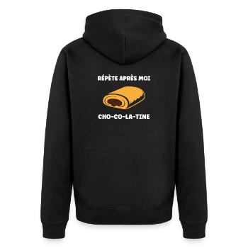 chocolatine - Veste à capuche bio Premium Unisexe - noir - Dos - Nico (187cm)