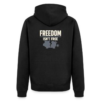 Selbstständiger Freiberufler Steuerhumor 1099 Life - Unisex Premium Bio Zip Hoodie - Schwarz - Hinten - Nico (187cm)