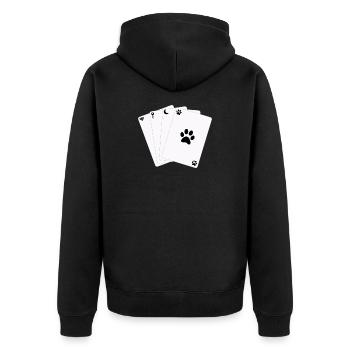 Cards Card Game Game of Life Symbols - Unisex Premium Organic Zip Hoodie - black - Back - Nico (187cm)