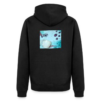 Café - Veste à capuche bio Premium Unisexe - noir - Dos - Nico (187cm)