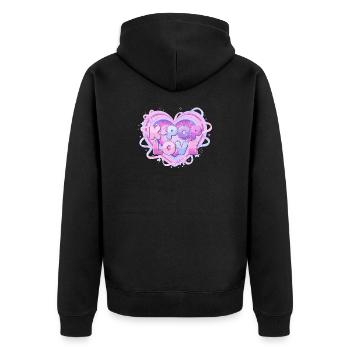 K-Pop Love Heart Pastel - Unisex Premium Organic Zip Hoodie - black - Back - Nico (187cm)