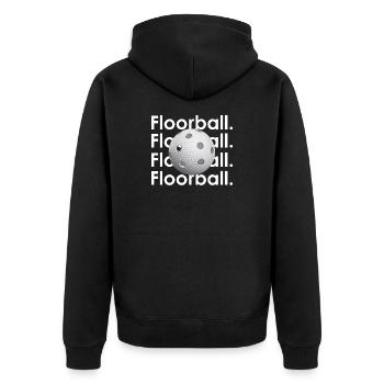 Floorball Graphic - Veste à capuche bio Premium Unisexe - noir - Dos - Nico (187cm)