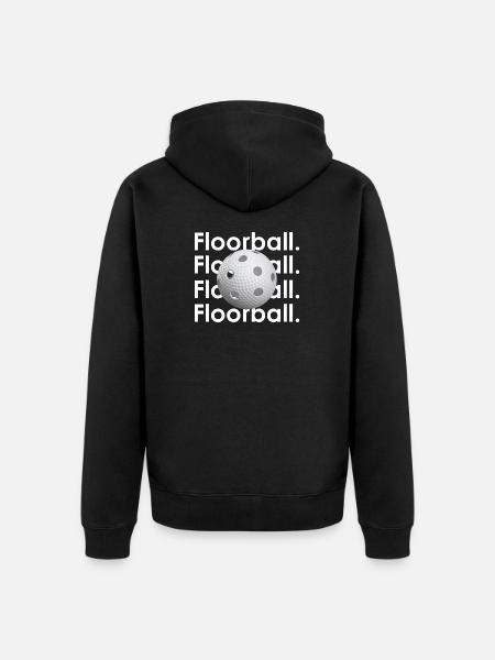 Floorball Graphic - Unisex Premium Organic Zip Hoodie - black