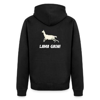 Lama Gaon - Veste à capuche bio Premium Unisexe - noir - Dos - Nico (187cm)