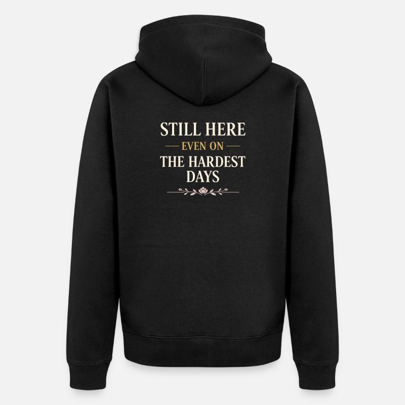 Endometriose-bewusstsein Endo Warrior - Unisex Premium Bio Zip Hoodie - Schwarz