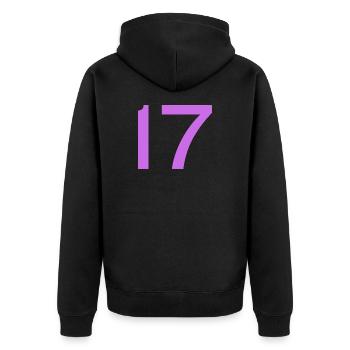 17 - Unisex Premium Bio Zip Hoodie - Schwarz - Hinten - Nico (187cm)