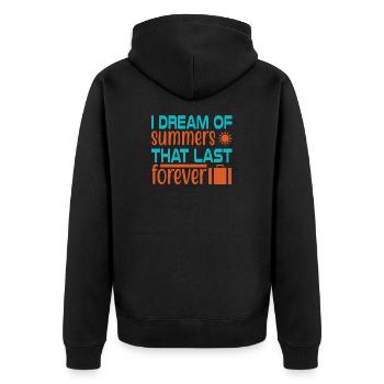 Dream of summer forever - Unisex Premium Organic Zip Hoodie - black - Back - Nico (187cm)