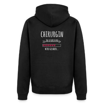 Chirurgin Ausbildung Medizinstudium Ärztin Medizin - Unisex Premium Bio Zip Hoodie - Schwarz - Hinten - Nico (187cm)