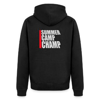 Summer Camp Champ Fun Kids Outdoor Adventure - Unisex Premium Organic Zip Hoodie - black - Back - Nico (187cm)