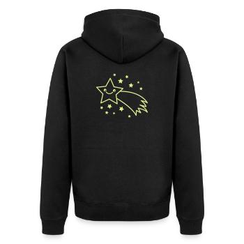 Shooting Star Flight - Unisex Premium Organic Zip Hoodie - black - Back - Nico (187cm)