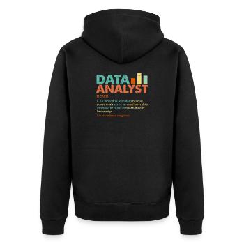 Data Analyst Retro Color Blocks - Unisex Premium Organic Zip Hoodie - black - Back - Nico (187cm)