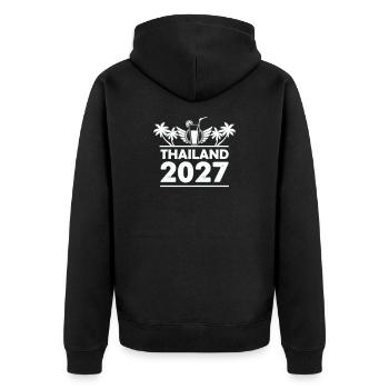 thailand_2027- - Unisex Premium Organic Zip Hoodie - black - Back - Nico (187cm)