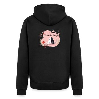  Einschulung 2026 - Unisex Premium Bio Zip Hoodie - Schwarz - Hinten - Nico (187cm)