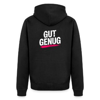 Gut Genug Selbstliebe Ich Bin Gut Genug Selbstwert - Unisex Premium Bio Zip Hoodie - Schwarz - Hinten - Nico (187cm)