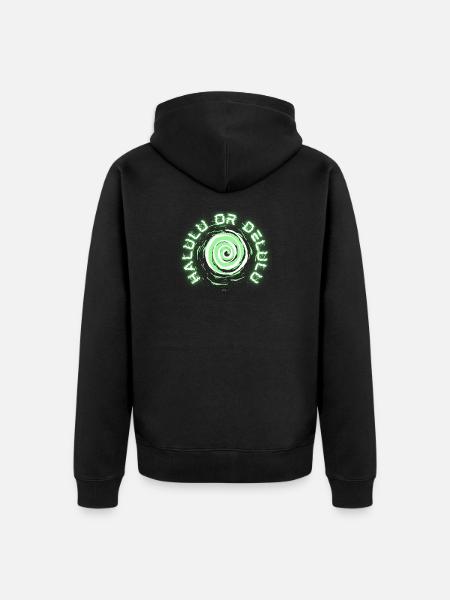 Halulu_or_delulu - Unisex Premium Bio Zip Hoodie - Schwarz