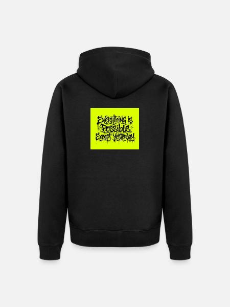 Alles ist möglich Graffiti-Zitat - Unisex Premium Bio Zip Hoodie - Schwarz