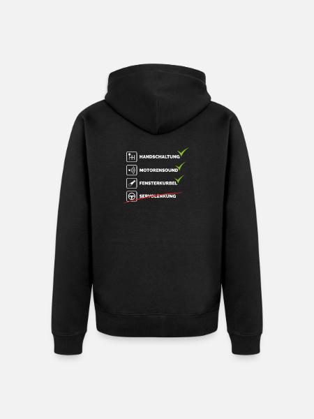 auto tuning oldtimer schrauber Handschaltung - Unisex Premium Bio Zip Hoodie - Schwarz