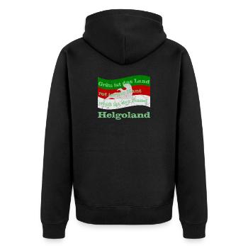 helgoland insel - Unisex Premium Bio Zip Hoodie - Schwarz - Hinten - Nico (187cm)